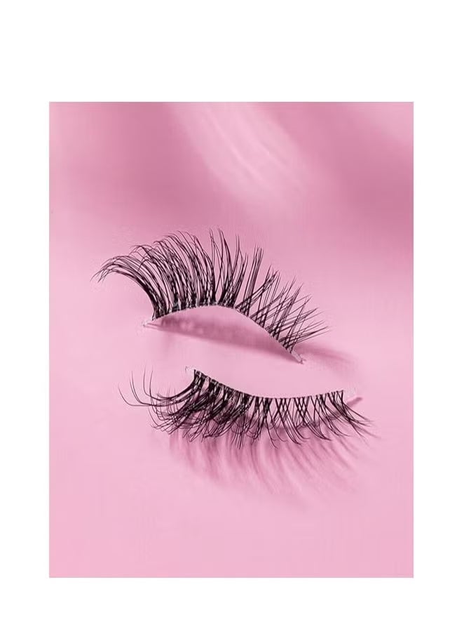 GlamKit Half Lashes With Clear Band Cat-Eye Eyelashes Fluffy Wispy False Eyelashes Natural Look Handmade Soft Diy Cluster Lashes Pack 7 Pairs - Image 4